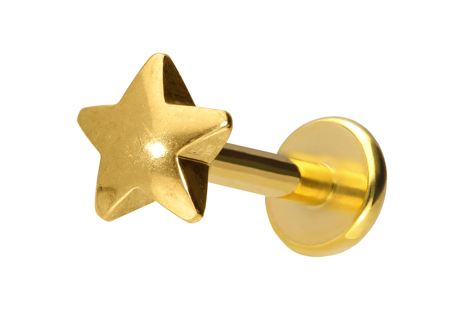 Titan Labret Piercing mit Push Fit STERN